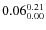 $\rm0.06 {_{0.00}^{0.21}}$