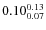 $\rm0.10 {_{0.07}^{0.13}}$