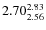 $\rm 2.70 {_{ 2.56}^{ 2.83}}$