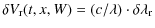$\displaystyle %
\delta V_{\rm r}(t,x,W) = (c/\lambda)\cdot{\delta\lambda_{\rm r}}$