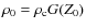 $\rho_{0}=\rho_{\rm c} G(Z_{0})$