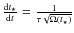 $\frac
{{\rm d}t_{\star}}{{\rm d}t}= \frac{1}{\tau \sqrt{\Omega(t_{\star})}}$