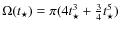 $\Omega(t_{\star})=\pi(4t_{\star}^{3}+\frac{3}{4}t_{\star}^{5})$