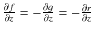 $\frac{\partial f}{\partial z}=-\frac{\partial g}{\partial z}=-\frac{\partial
r}{\partial z}$