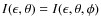 $I(\epsilon, \theta)=I(\epsilon,\theta,\phi)$