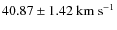 $40.87 \pm 1.42 {\rm ~ km~ s^{-1}}$