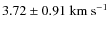 $3.72 \pm 0.91 {\rm ~ km~ s^{-1}} $