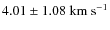 $4.01 \pm 1.08 {\rm ~ km~ s^{-1}}$