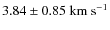 $3.84 \pm 0.85 {\rm ~ km~ s^{-1}}$