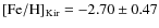 ${\rm [Fe/H]_{Kir}}=-2.70 \pm 0.47$