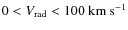 $0<V_{{\rm rad}}<100 {\rm ~ km~ s^{-1}}$