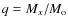 $q = M_x/M_{\rm o}$