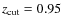 $z_{{\rm cut}}=0.95$