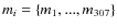 $m_i=\{m_1,...,m_{307}\}$