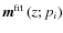 $\vec{m}^{{\rm fit}}\left(z;p_i\right)$