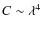 $C\sim \lambda^4$
