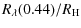 $\displaystyle R_{\lambda}(0.44)/R_{\rm H}$