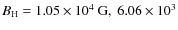 $B_{\rm H}= 1.05\times 10^4~{\rm G},~
6.06\times 10^3$
