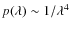 $p(\lambda)\sim 1/\lambda^4$