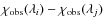 $\chi_{\rm obs}(\lambda_i)-\chi_{\rm obs}(\lambda_j)$