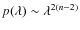 $p(\lambda)\sim \lambda^{2(n-2)}$