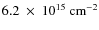 $6.2~\times~10^{15}~{\rm cm}^{-2}$