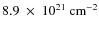 $8.9~\times~10^{21}~{\rm cm}^{-2}$