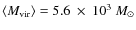 $\langle M_{{\rm vir}} \rangle =
5.6~\times~10^3~M_{\odot}$