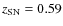 $z_{\rm SN}=0.59$