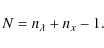 \begin{displaymath}%
N = n_\lambda + n_x -1 .
\end{displaymath}