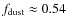 $f_{\rm dust}\approx 0.54$