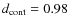 $d_{\rm cont} = 0.98$