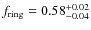 $f_{\rm ring} = 0.58^{+0.02}_{-0.04}$