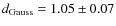 $d_{\rm Gauss} = 1.05\pm 0.07$