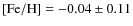$\rm [Fe/H] = -0.04\pm0.11$