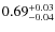 $\rm0.69^{+0.03}_{-0.04}$