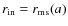 $r_{\rm in}=r_{\rm ms}(a)$