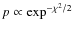 $p\propto\exp^{-\chi^{2}/2}$