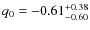 $q_0=-0.61^{+\rm0.38}_{-0.60}$