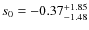 $s_0=-0.37_{-1.48}^{+\rm 1.85}$
