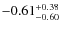 $-0.61^{+\rm0.38}_{-0.60}$