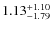 $1.13^{+\rm 1.10}_{-1.79}$