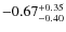 $-0.67^{+\rm0.35}_{-0.40}$