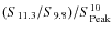 $(S_{11.3}/S_{9.8})/S_{{\rm Peak}}^{10}$