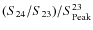 $(S_{24}/S_{23})/S_{{\rm Peak}}^{23}$