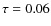 $\tau = 0.06$