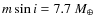 $m \sin i= 7.7~M_\oplus$