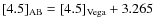 $[4.5]_{\rm AB} = [4.5]_{\rm Vega} + 3.265$