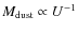 $M_{\rm dust}
\propto U^{-1}$