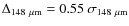 $\Delta_{148~\mu{\rm m}} = 0.55~\sigma_{148~\mu{\rm m}}$